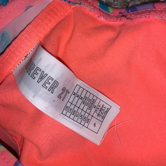 Forever 21 Pink & Blue Floral Swim top size M - Picture 5 of 5